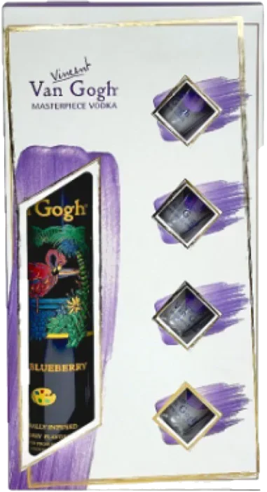 מארז ואן גוך אסאי אוכמניות ליטר + 4 צייסרים